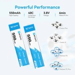 BETAFPV 4pcs BT2.0 550mAh 1S 3.8V 40C/80C Battery Compatible 75-85mm 1S Racing Whoop Drone Drones Accessories